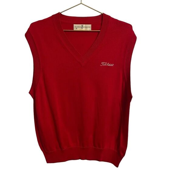 Fairway & Greene Red Knit Titleist Golf Sweater Vest Size MED - Picture 1 of 7